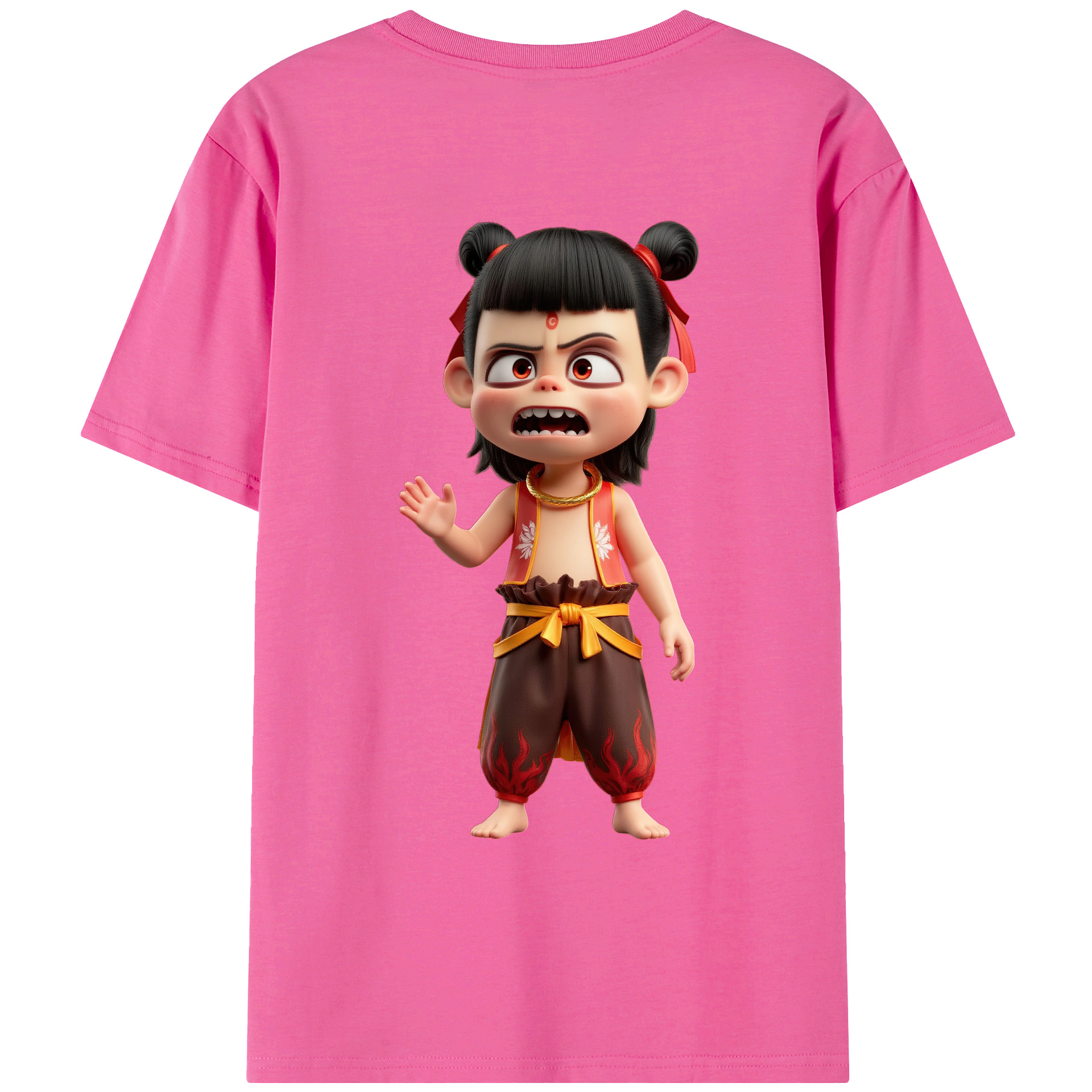 （画像用） Ne Zha 2 ナタ 魔童の大暴れ レディース半袖Tシャツ(バックプリント)